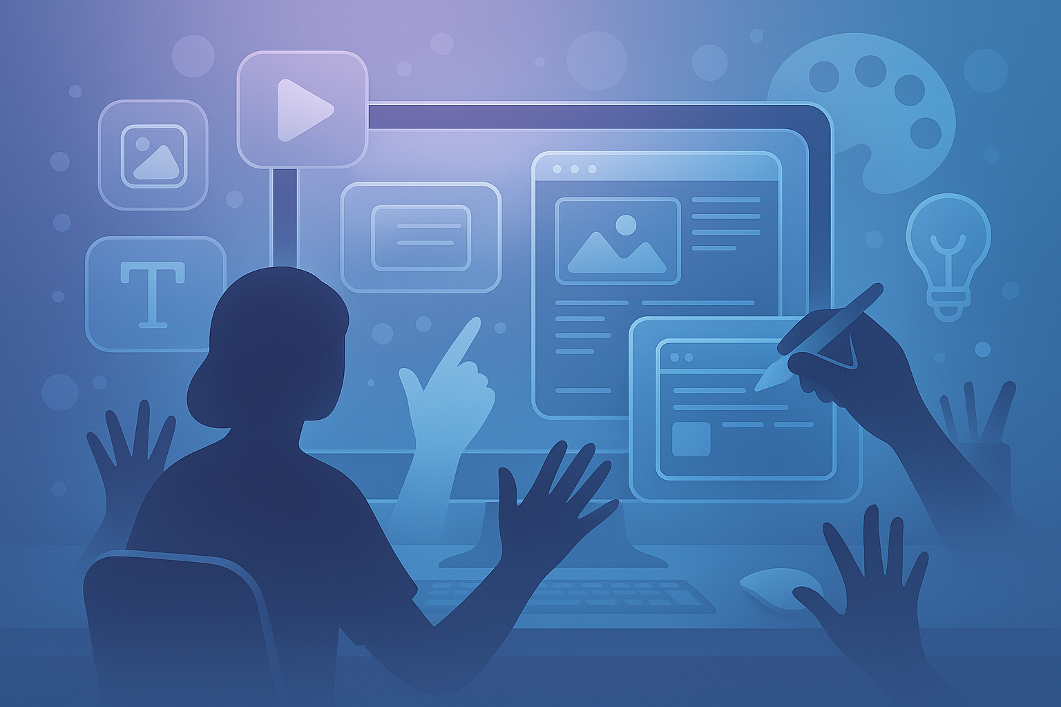 Students working with computers